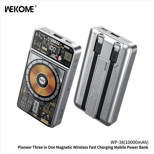 Tweedekans WEKOME Pioneer 10,000 mAh Magnetic Three-in-One Mobile Power Bank WP-38 Suitable for Apple, Huawei, Samsung, and Xiaomi Phones Tweedehands