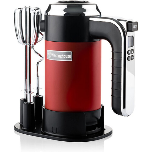 Tweedekans Westinghouse Retro Handmixer 350W – Rood – 2 Gardes & 2 Deeghaken – Met Opbergstandaard Tweedehands