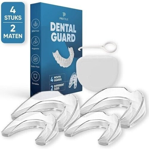 Tweedekans Whitee 4x Anti Knarsbitje in 2 Maten - Nachtbeugel - Tandenknars bitje - Gebitsbeschermer tegen Tandenknarsen & Bruxisme Tweedehands