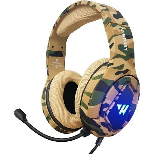 Tweedekans WINTORY M1 RGB Over-ear Koptelefoons - Gaming headset - met microfoon voor Nintendo Switch - PS4/PS5 - PC/Laptops - Xbox One - Camouflage Tweedehands