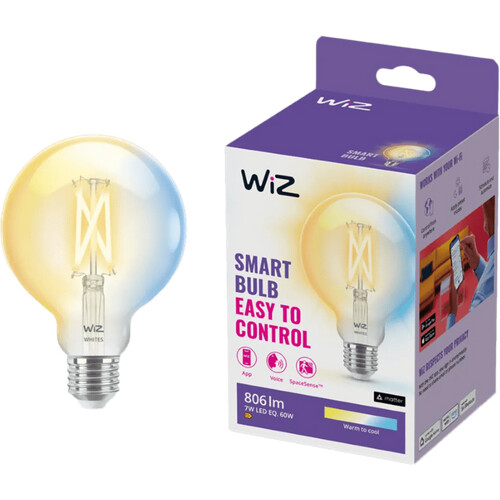 Tweedekans WiZ Globe Filament - Warm tot Koelwit Licht - E27 - Transparant Tweedehands