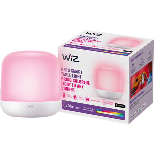 Tweedekans WiZ Hero draadloze tafellamp - Gekleurd en Wit licht Tweedehands