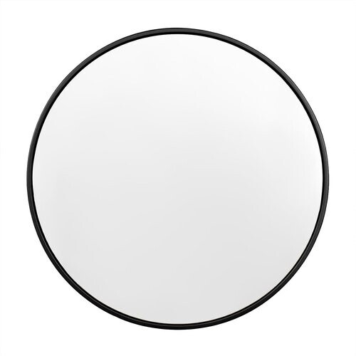 Tweedekans Woltu ronde wandspiegel - 71 x 71 cm - zwart – moderne metalen spiegel voor badkamer en woonkamer Tweedehands