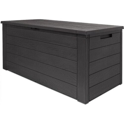 Tweedekans Woody Tuin Opbergbox - 280 liter - 45x120x60 cm - Tuinkussenbox - Antraciet/bruin Tweedehands