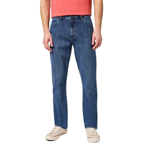 Tweedekans Wrangler Heren Jeans Broeken STRAIGHT regular/straight Fit Blauw 33W / 30L Volwassenen Tweedehands