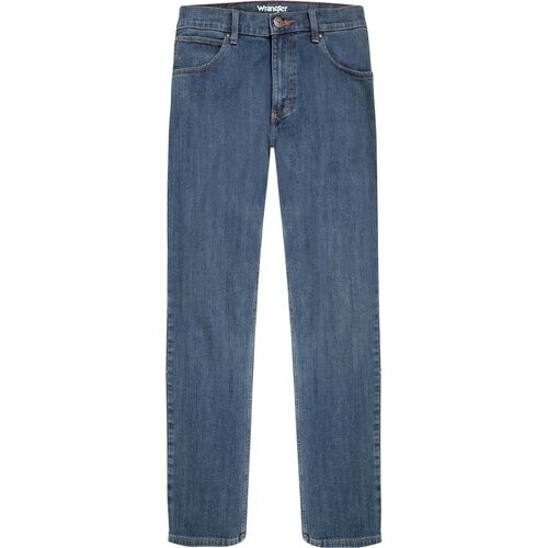 Tweedekans Wrangler Jeans Straight Dark Stone – Voorzien Van Middelhoge Taille En Authentieke Straight Fit En Lichte Stretch – Voor Mannen – Blauw Denim En Elastaan – W38 X L34 Tweedehands