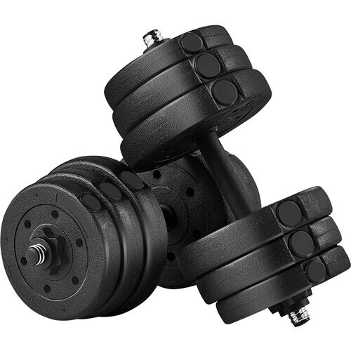 Tweedekans Yaheetech Dumbbellset 25 kg – Voorzien Van 12 Verstelbare Gewichtsschijven En Antislip Handgrepen En Stersluitingen – Voor Krachttraining En Spieropbouw – Zwart Kunststof Cement En Metaal – 43 x 21 x 21 cm Tweedehands