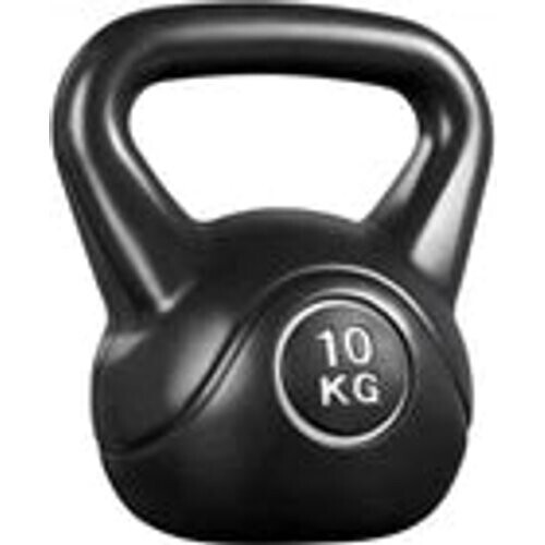 Tweedekans Yaheetech Kettlebell 10 kg – 26 x 22 x 30 cm – Voorzien Van Brede Ergonomische Handgreep En Platte Basis En Vloerbeschermende Kunststof Schaal – Voor Krachttraining En Thuisgebruik – Zwart Kunststof En Beton Tweedehands
