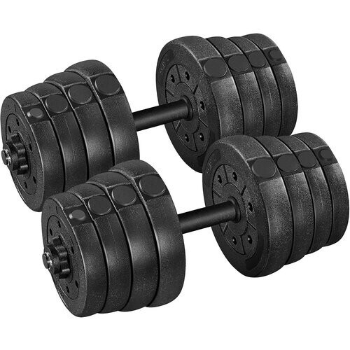 Tweedekans Yaheetech Set van 2 Dumbbells - 30 KG - Antislip Handgreep - Verstelbaar - Zwart Tweedehands