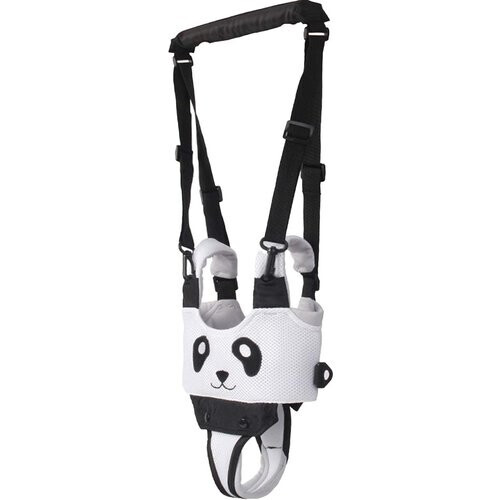 Tweedekans Yolispa Baby Walking Assistant Loop- en Stapharnas voor Peuters – Verstelbaar – Zwart/Wit Panda – 250 g – Verstelbare maat (borstomvang ca. 50–75 cm) Tweedehands