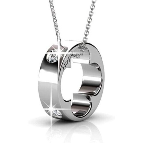 Tweedekans Yolora Dames Ketting met Hanger en Kalpa Camaka Kristallen - Zilver kleurig - 18K Witgoud Verguld - Cadeauverpakking - Moederdag Cadeautje Tweedehands