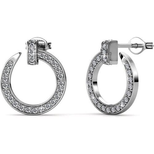 Tweedekans Yolora Oorbellen – Kalpa Camaka Kristallen – Zilverkleurig – 18K Witgoud Verguld – Luxe Giftbox Tweedehands