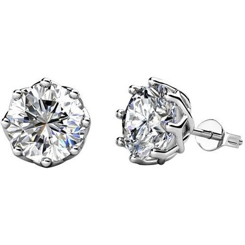 Tweedekans Yolora Ronde Oorbellen – Kalpa Camaka Kristallen – Zilverkleurig – 18K Witgoud Verguld – Luxe Giftbox Tweedehands