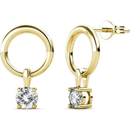 Tweedekans Yolora Oorhangers – Goudkleurig – 18K Verguld – Kristallen – Luxe Giftbox Tweedehands
