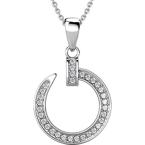 Tweedekans Yolora Ronde Ketting – Kalpa Camaka Kristallen – Zilverkleurig – 18K Witgoud Verguld – Luxe Giftbox Tweedehands