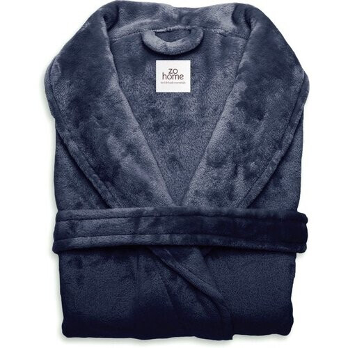 Tweedekans ZoHome Cara Badjas Lang - Fleece - Maat L - Indigo Blauw Tweedehands
