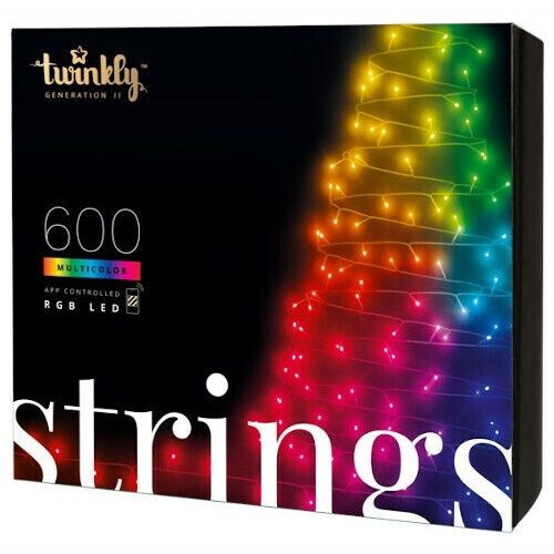 Twinkly Strings - Lichtsnoer - 600 LED RGB - Dimbaar - Zwart