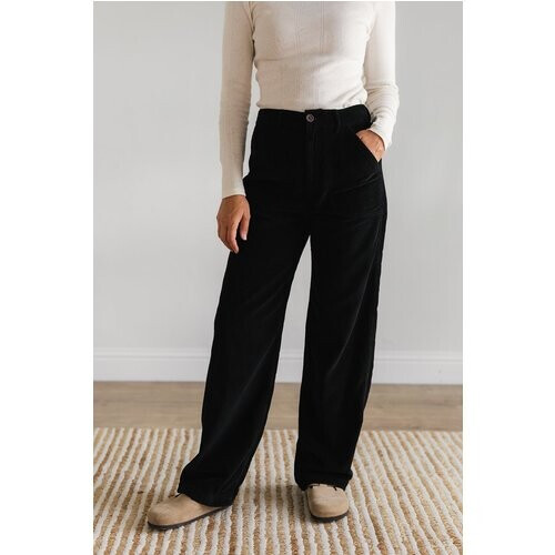 TWOTHIRDS dames vegan Corduroy Broek Banna Zwart Tweedehands