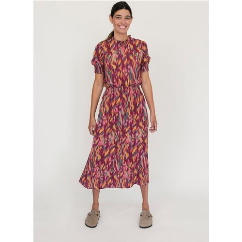 TWOTHIRDS dames vegan Jurk Grassholm Ikat Print Rood Tweedehands