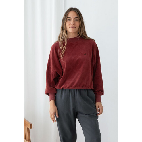 TWOTHIRDS dames vegan Sweatshirt Binz Wijnrood Tweedehands