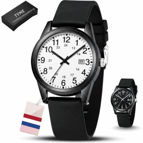 Tyme Berlin Heren Horloge - 40mm - Goed Leesbaar - Wit