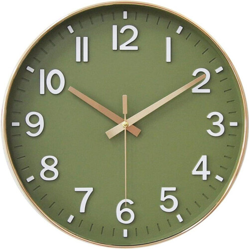 Tyme Wandklok - 30cm - Modern - Stil Uurwerk - Groen Goud Tweedehands