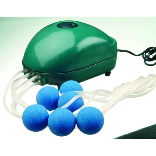 Ubbink Air 1000 - Indoor beluchtingspomp - 6 x Luchtslang 10 meter - 6 x Bruissteen