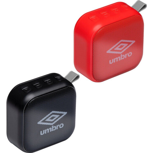 Umbro Mini Speaker - Draadloos - Met Lus - 400mAh - Zwart/ Rood Tweedehands