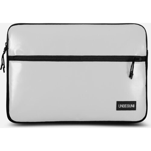 UNBEGUN mannen vegan Laptop Sleeve Met Voorvak Lichtgrijs Tweedehands