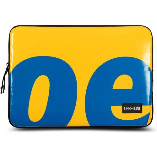 UNBEGUN mannen vegan Laptophoes Geel Blauw Tweedehands