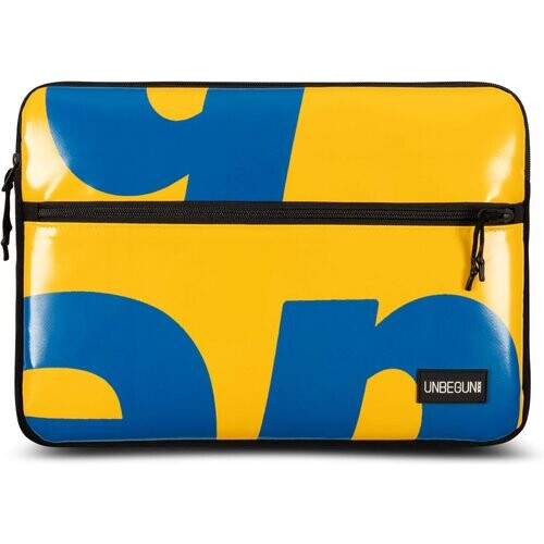 UNBEGUN mannen vegan Laptophoes Voorvak Geel Blauw Ii Tweedehands