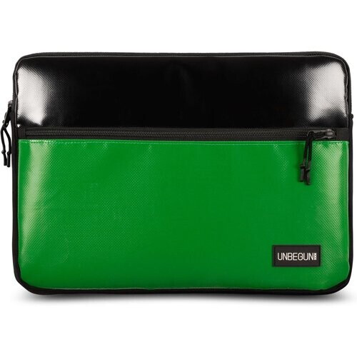UNBEGUN mannen vegan Laptophoes Voorvak Zwart Groen Tweedehands