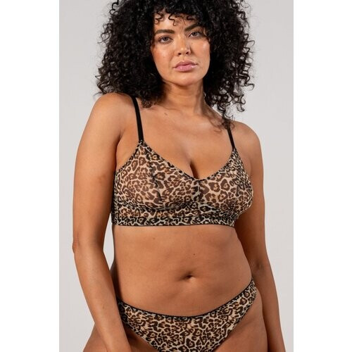 Understatement dames vegan Balconette Bh Mesh Balconette Luipaard Tweedehands