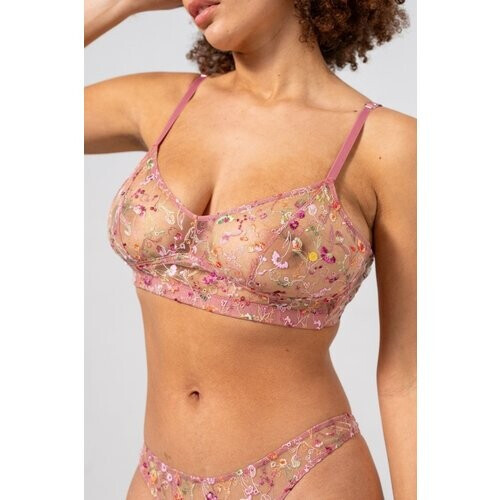 Understatement dames vegan Balconette Bh Mesh Roze Tweedehands