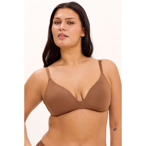 Understatement dames vegan Beha T-Shirt Bra Mokkabruin Tweedehands