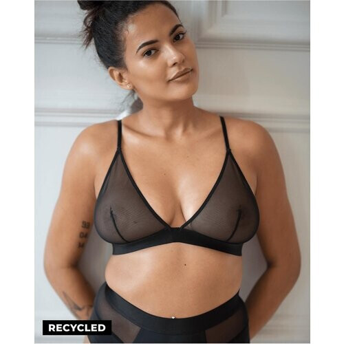 Understatement dames vegan Bralette Mesh Mania Zwart Tweedehands