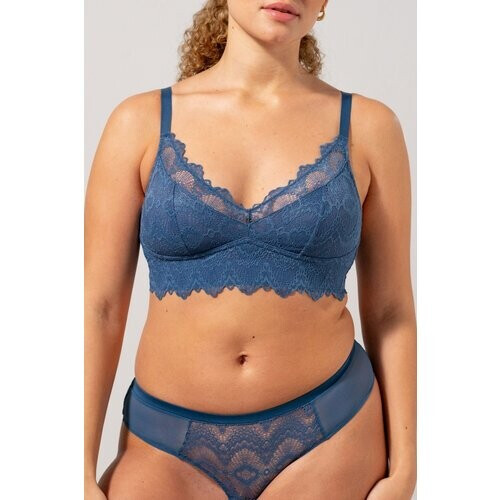 Understatement dames vegan Bralette Met Kanten Ondersteuning Vervaagd Blauw Tweedehands