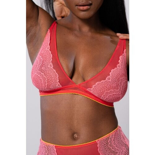 Understatement dames vegan Bralette Plunge Kahlo Koraalrood Tweedehands