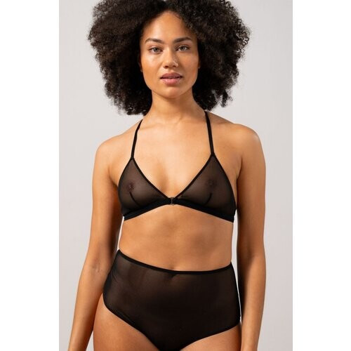 Understatement dames vegan Mesh Raceback Triangelbralette Zwart Tweedehands