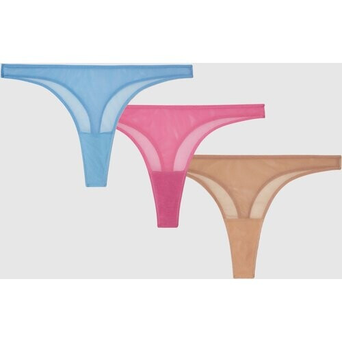 Understatement dames vegan Mesh String Pack Blauw, Roze En Zand Tweedehands