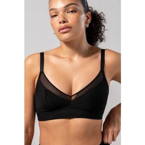 Understatement dames vegan Mesh Support+ Bralette Zwart Tweedehands