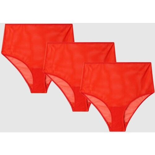 Understatement dames vegan Slips Mesh Highwaist 3 Pack Vurig Rood Tweedehands