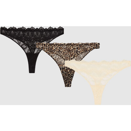 Understatement dames vegan String Lace Thong 3-Pack Multicolor Tweedehands
