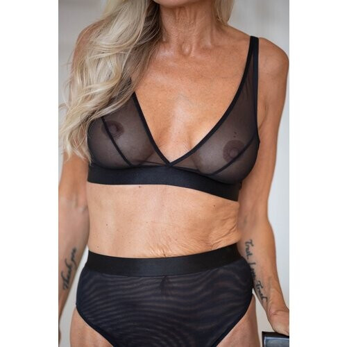 Understatement dames vegan Bralette Mesh Mania Zwart Tweedehands
