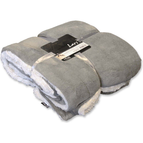 Unique Living Lars - Plaid - Coral fleece/suede - Grijs 150x200cm Tweedehands