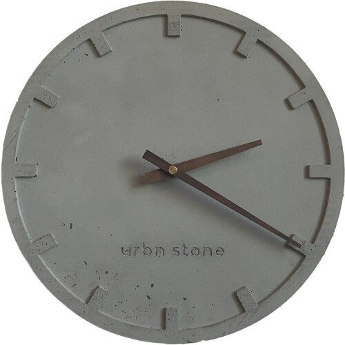 Urbn Stone beton klok - handgemaakt - stille minimalistische klokØ32 cm - lichtgrijs