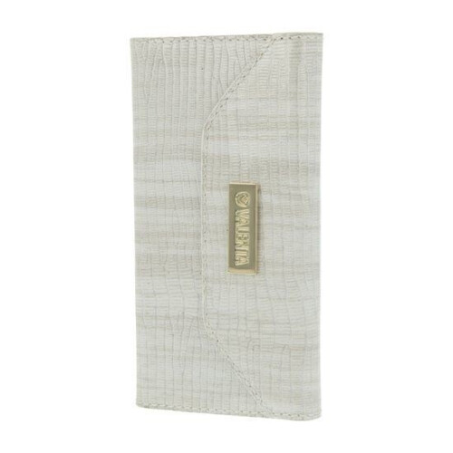 Valenta iPhone 4 - Luxe booktype - Echt leder met pasjesvak - Wit metallic