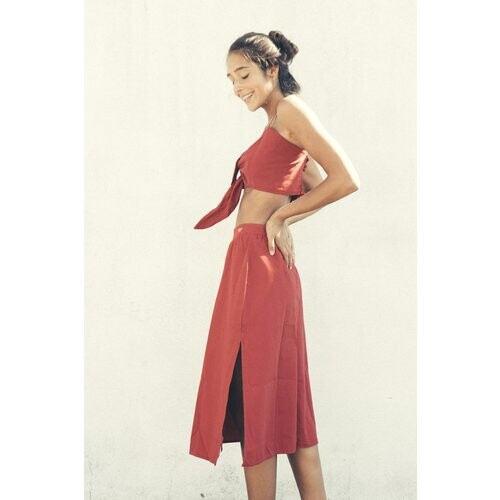 Vanilla Sand dames vegan Rok Hoge Taille Comporta Rood Tweedehands