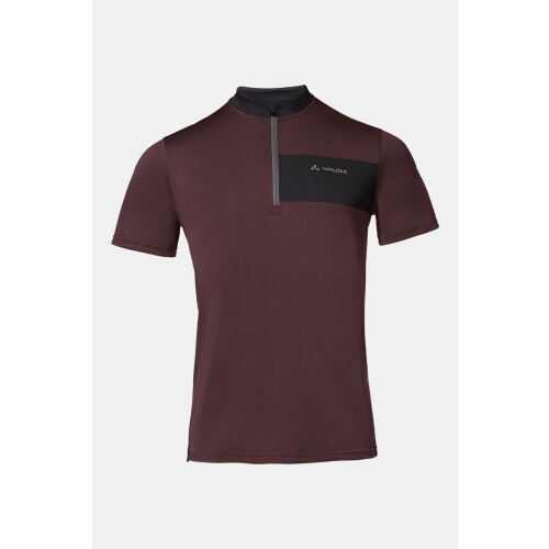 Vaude T-Shirt SS Maro H-Zip T-Shirt Bordeaux / Kastanjebruin/Zwart Tweedehands