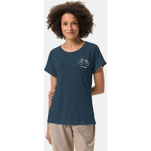 Vaude Women'S Cyclist 2 T-Shirt Donkerblauw Tweedehands